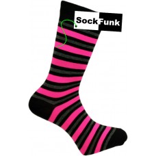Neon Pink and Grey Stripes